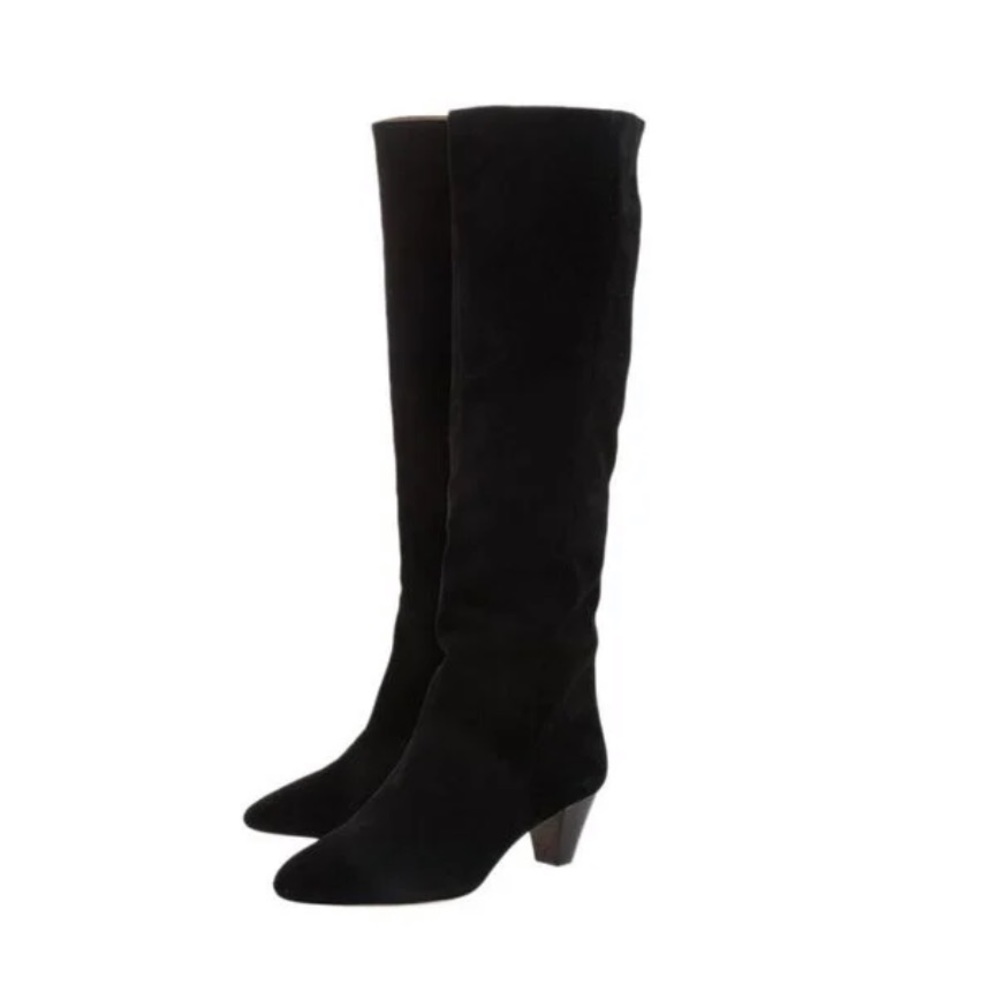 Isabel Marant Black Suede Knee High Boots